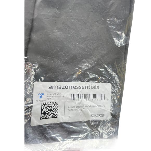 NEW Amazon Essentials Men's Classic Fit Stretch GOLF SHORT 36W Gray Shorts NWT! - Picture 6 of 12